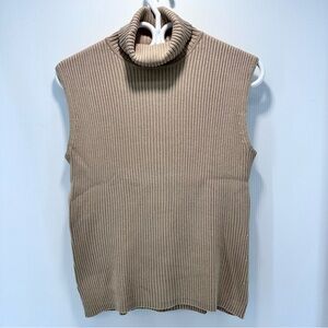 Chicos Design Turtleneck Sleeveless Women’s Size 2 Silk‎ Blend Office Minimalist
